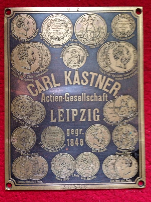 Carl Kästner Tresorschild  antik Tresorplakette